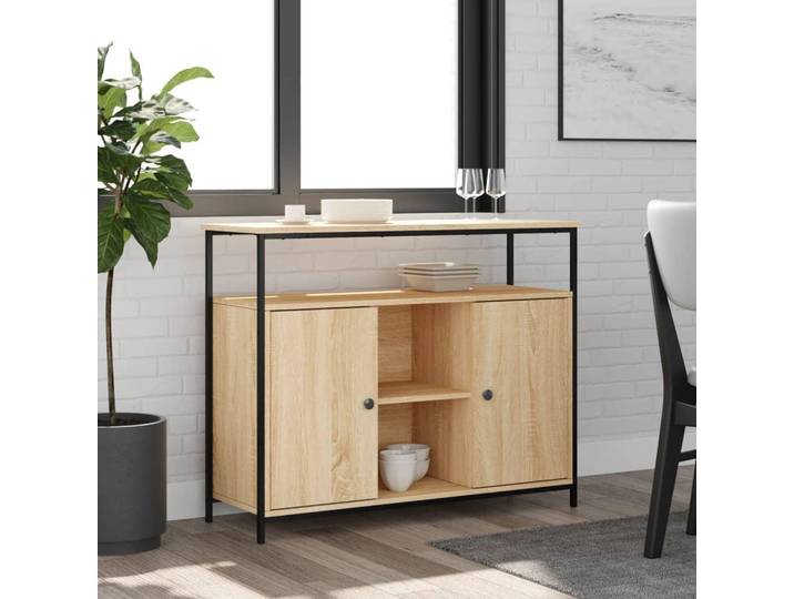 vidaXL Sideboard chêne Sonoma 100x35x80 cm bois composite