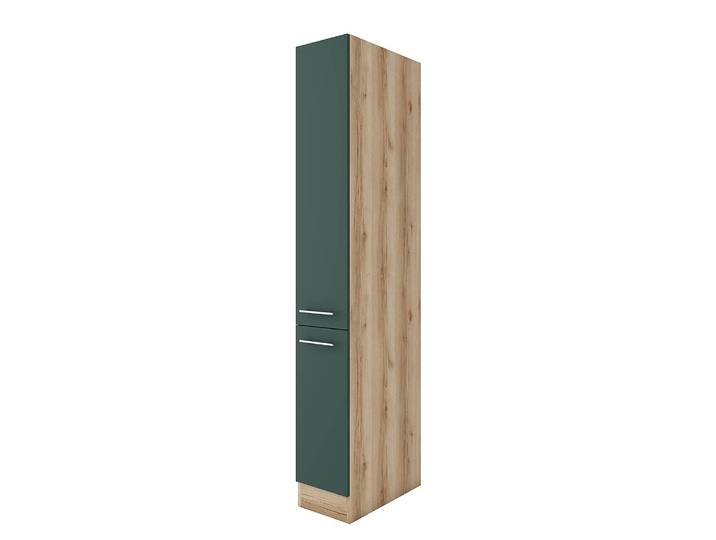 Apothekerschrank Variante A 30 x 207 x 60cm Grün/Grün/Wildeiche Dekor