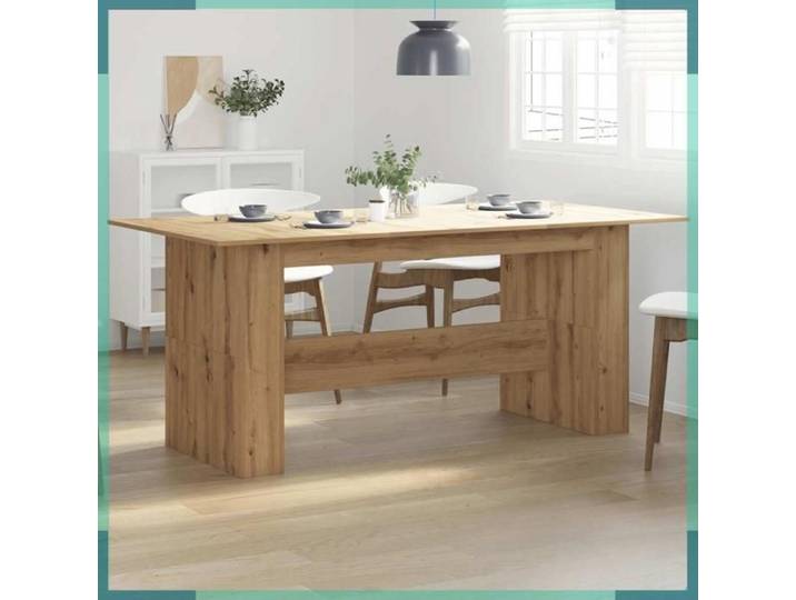 Table à manger - 855845 - chêne artisanal - bois d'ingénierie - 180x90x76 cm