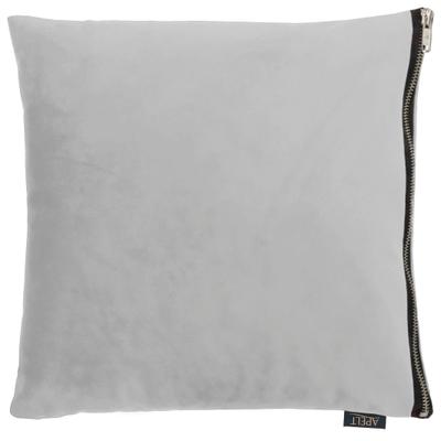 Dekokissen APELT "TASSILO" Gr. 1, grau (grau, unifarben), B:45cm L:45cm, Polyester, Dekokissen_Sitzkissen_Kissenhüllen, Uni, Samt, Kissenhülle mit Füllung, 1 Stück
