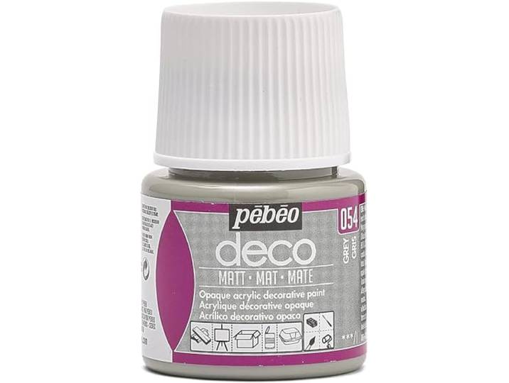 Pebeo Deco Acryl Matt Paint 45-Milliliter Fles, Grijs