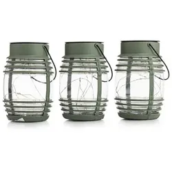 LUMIDA Garden 3 Solar-Laternen Draht-Lichterkette Ø 11cm, Höhe 16,5cm