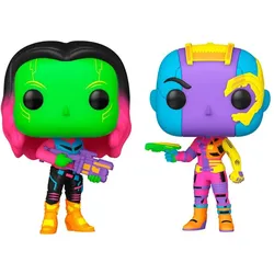 Funko POP! Guardiani Galassia Gamora/Nebula 2PK (BLKLT) EXM