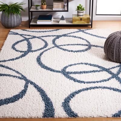 SAFAVIEH Calico Shag Anabel Abstract 1.5-inch Thick Rug