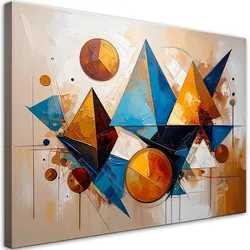 LEINWANDBILD Geometrie Bunte Dreiecke 120x80cm
