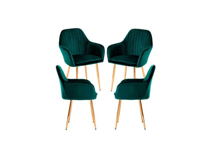 4er Set Stühle Chic Golden - Vert