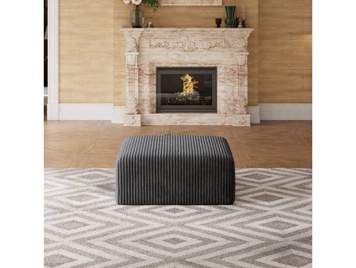Novilla Canapé d'angle Modulable Convertible Pouf Compressé 90x90x42cm Gris Foncé