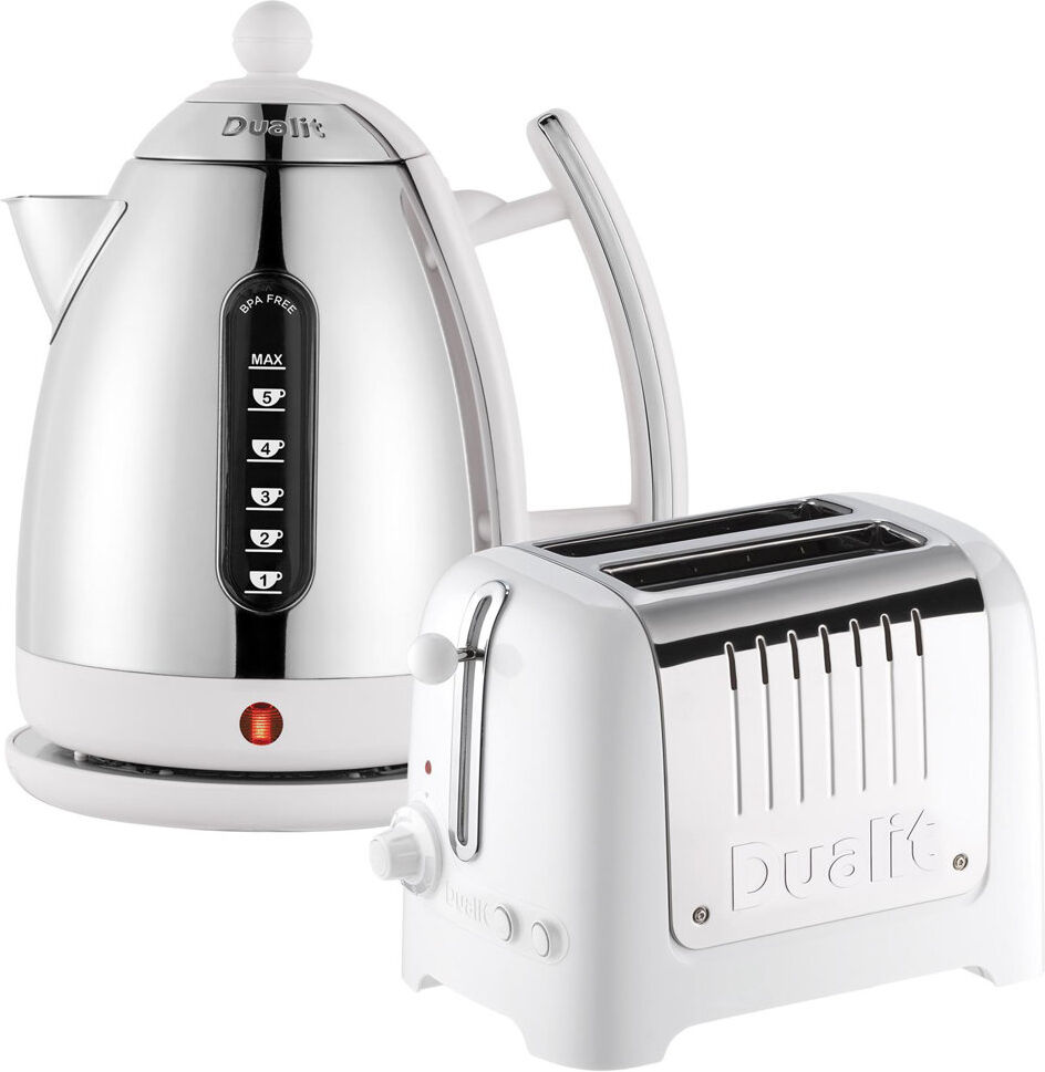 Dualit Lite 1.5L Kettle with 2 Slice Toaster White White 1.32L