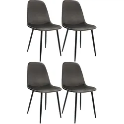 CLP 4er Set Esszimmerstuhl Maryam Samt - Farbe: anthrazit, Material: Samt