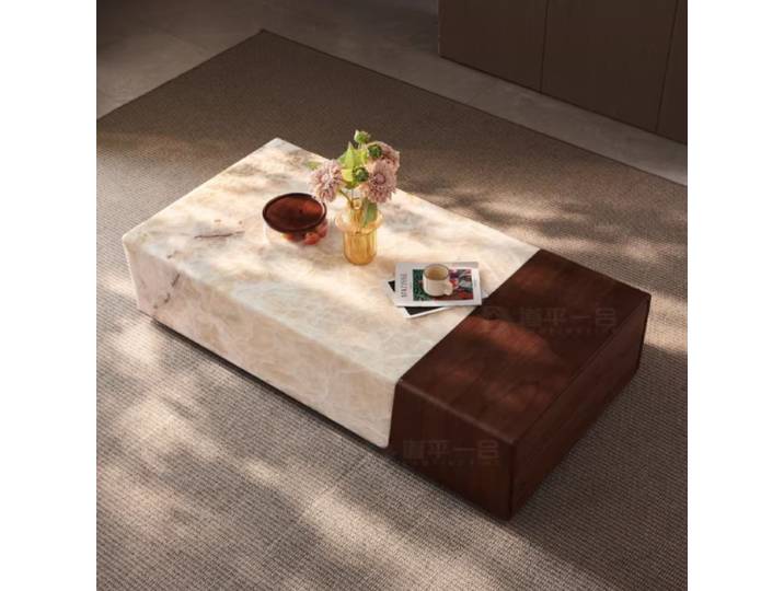 Grande table basse vintage japonaise avec rangement, table basse de luxe unique pour salon, design rectangulaire haut de gamme, accessoires pour la maison