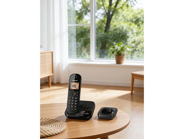 Panasonic Großtasten-Telefon mit Anrufbeantworter, Schwarz, DUO-Großtasten-Telefon mit Anrufbeantworter