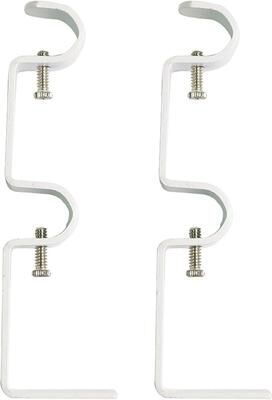 Urbanest Set of 2 Double Bracket for Curtain Rod, Fits 1-inch Front Rod and 5/8-inch Back Rod