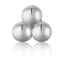 ANIA HAIE - SINGLE EARRING - TRIPLE BALL BARBELL - silber