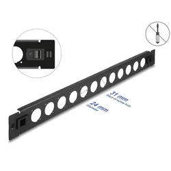 DELOCK 19 D-Typ Patchpanel 12 Port werkzeugfrei schwarz