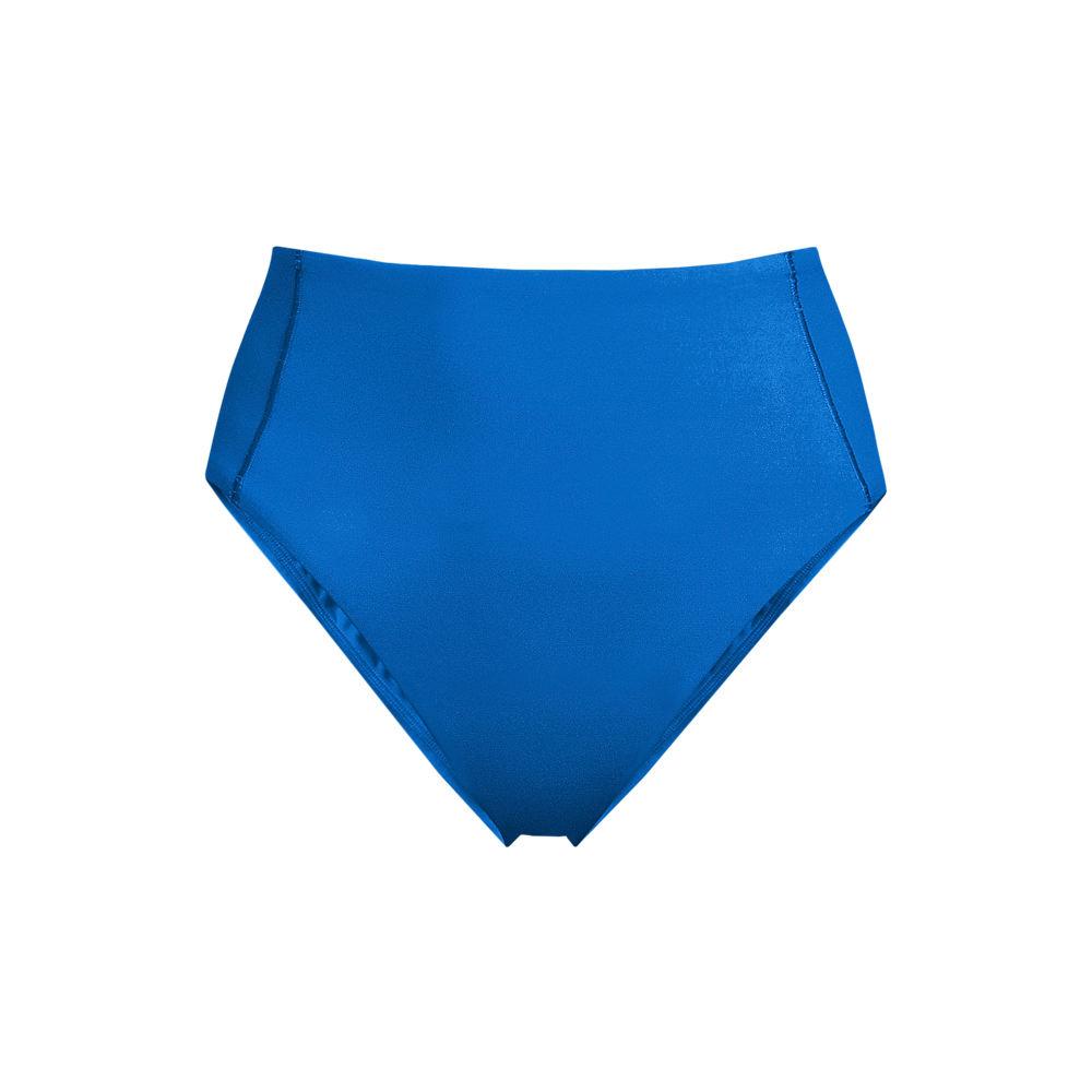 Komfort-Bikinihose mit hohem Beinausschnitt, High Waist für Damen, Damen, size: regular, Blau, by Lands' End