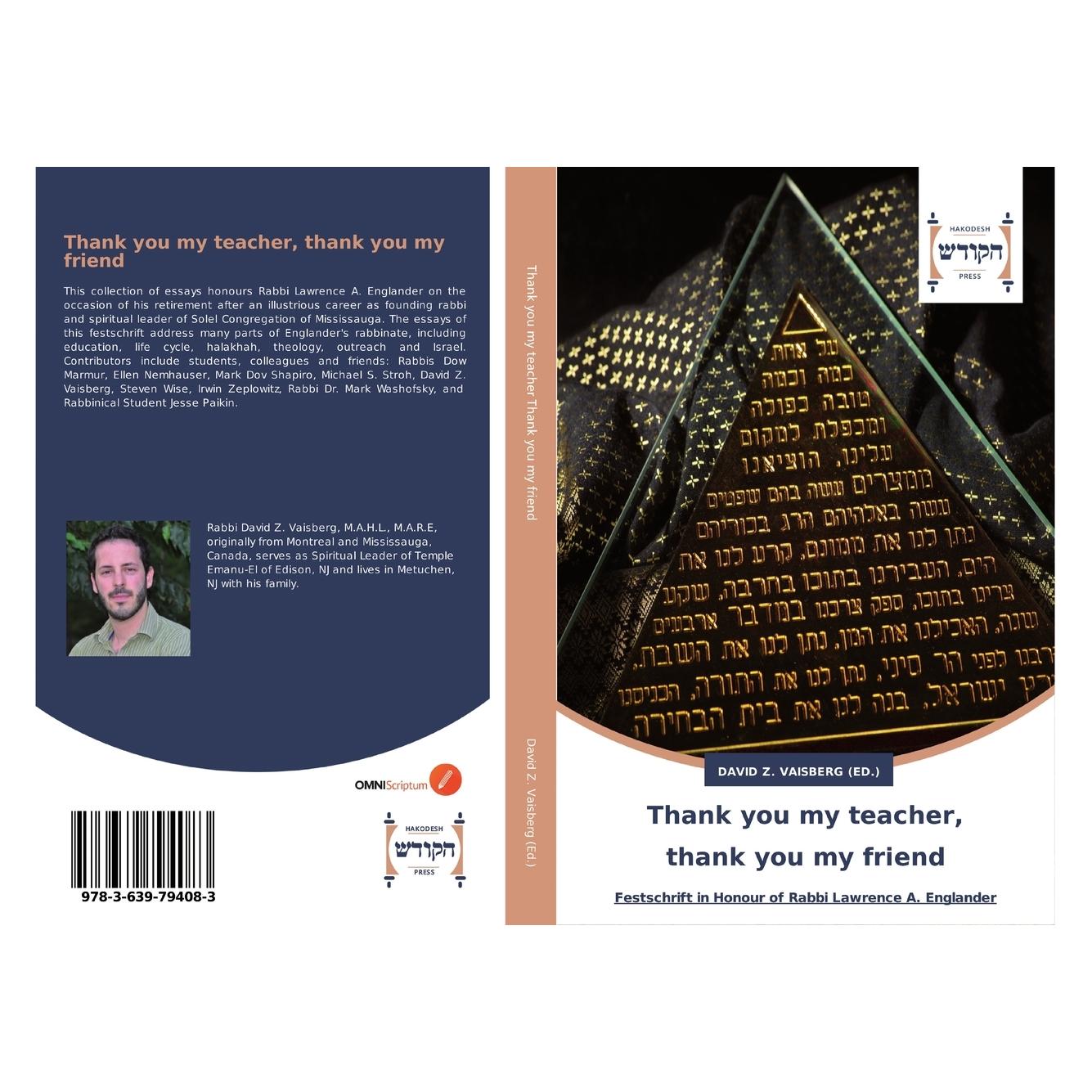 Hadassa Word Press Thank you my teacher, thank you my friend (Englisch, Softcover, David Z. Vaisberg) (55805657)