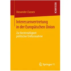 Interessenvertretung in der Europäischen Union, Fachbücher von Alexander Classen