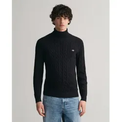 Gant für Herren. 8050607 Schwarzer Achter-Strickpullover (L), Lässig, Baumwolle