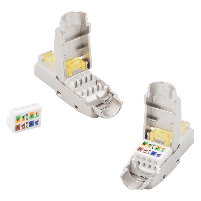 LogiLink Feldkonfektionierbarer RJ45 Stecker, Cat.8.1, geschirmt, extra kurz (Netzwerk Zubehör) (MP0085)
