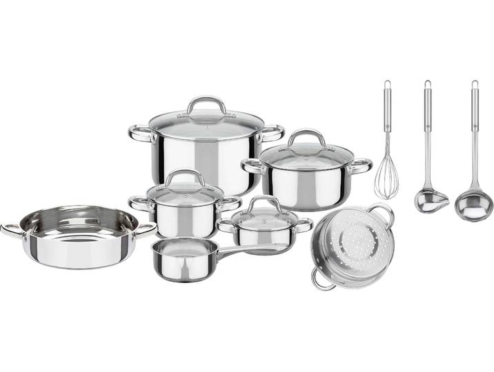 Topf-Set GSW Montreal , silber (silberfarben), Töpfe, Topf-Set, Induktion