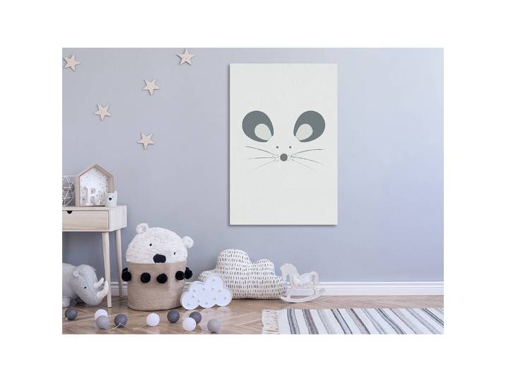 Tableau déco Curious Mouse Lin Gris 40 x 60cm