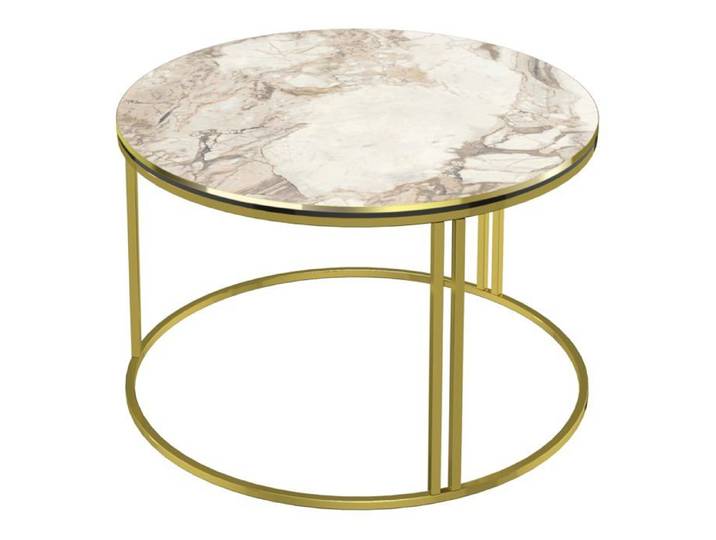 Table basse ronde 50 x 80 cm marbre blanc or 03_0008424