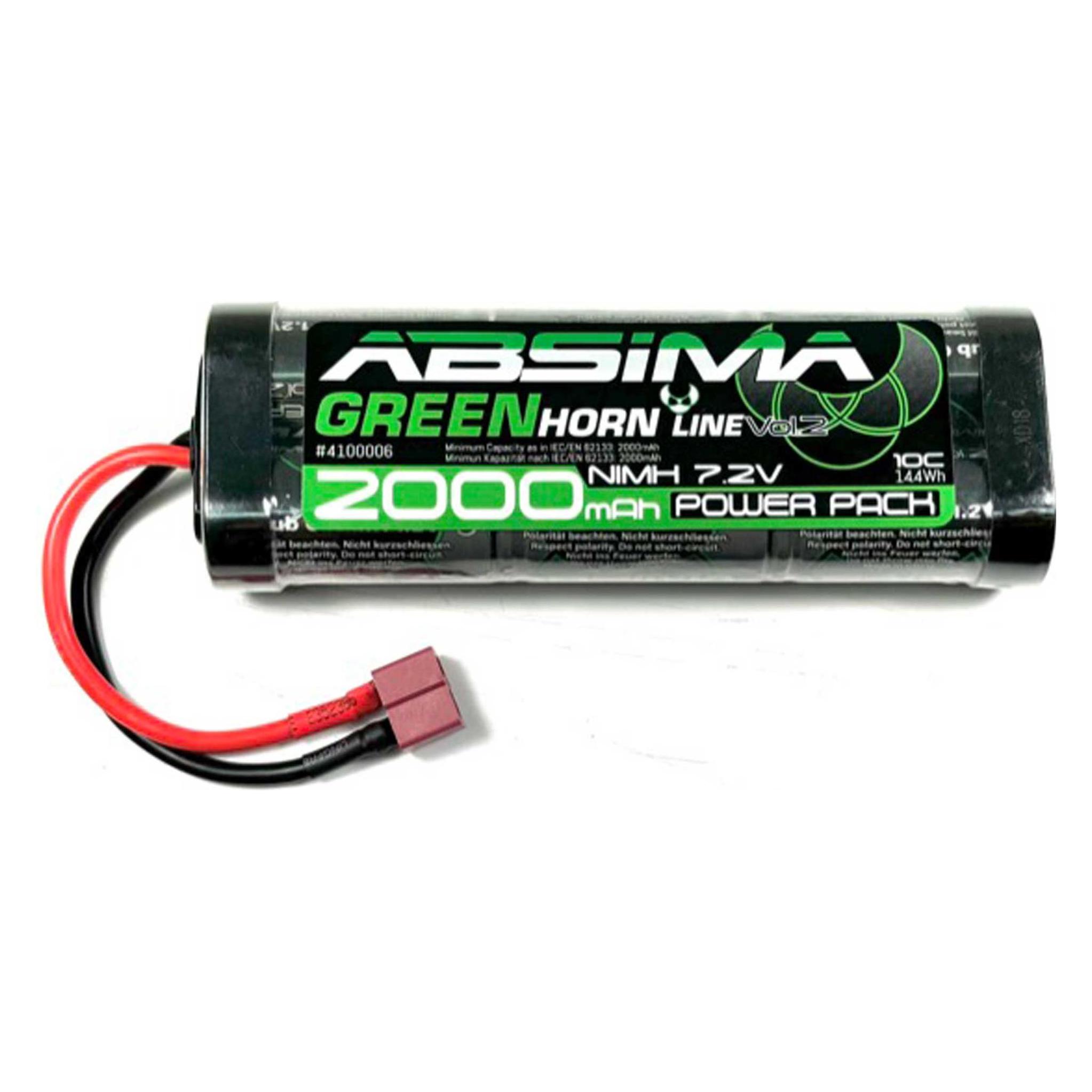 Absima Stick Pack NiMH 7.2V 2000 Grennhorn V2 (T-Plug) (2000 mAh, 7.20 V) (AB4100006)