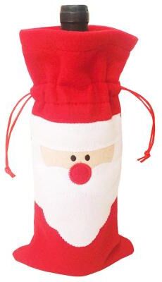 Inspired Deals Christmas Santa Wine Bottle Bag Plush Flannel Christmas Wine Bottle Cover Set For Holiday Table Decoration santa Pattern 2