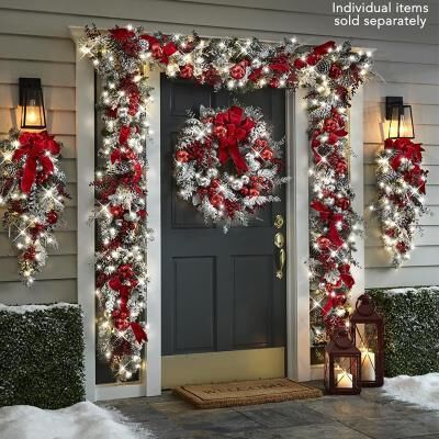 Inspire Select Premium Christmas Wreath For Front Door & Garden   Durable Holiday Garland For Home Decor 1.2m Rattan