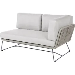 Diamond Garden Ecke links MILOS Edelstahl dunkelgrau / Rope Light Grey / Sunproof (100 % Polypropylen)
