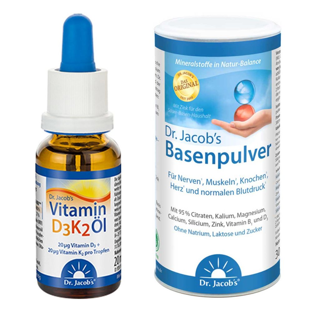 Dr. Jacob's Vitamin D3 K2 Öl + Dr. Jacob's Basenpulver Original 08102691