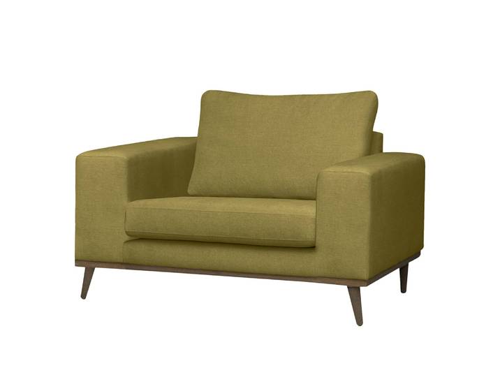 Fauteuil Vert/Vert olive/Chêne Tissu structuré Talta 122 x 81 x 88cm