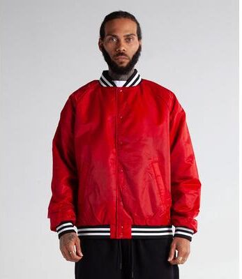 Shaka Wear SHVBJ Varsity Bomber Jacket in Red size 2XL