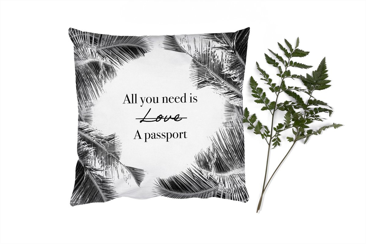 PillowMonkey Sierenkussen All you need is a passport - 50 x 50 cm