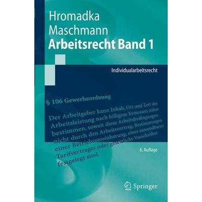 Arbeitsrecht Band 1, Taschenbuch von Wolfgang Hromadka,Frank Maschmann, Springer Berlin