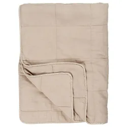 IB Laursen Vintage Quilt unifarben Baumwolldecke, 180 x 130 cm, Graunatur