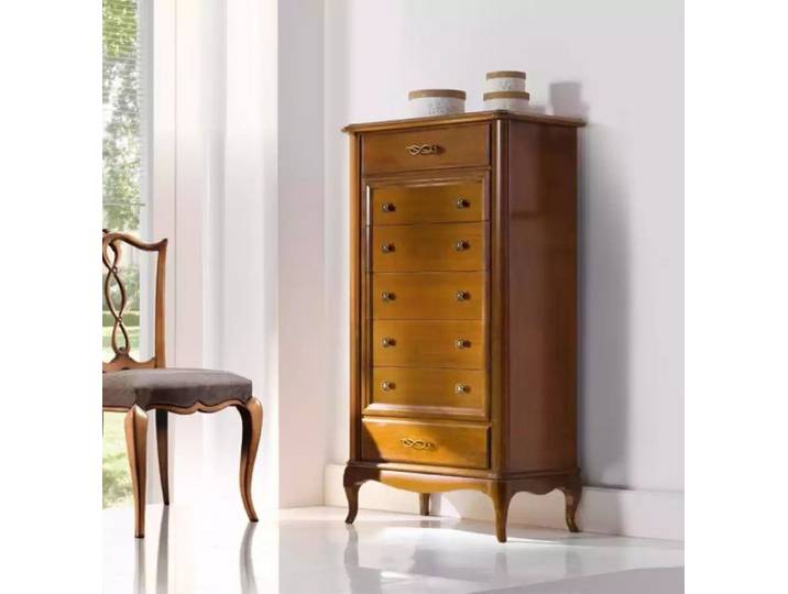 JVmoebel Hochkommode Italienische Designer-Kommode aus Holz in warmer Brauntönung (1 St., Hochkommode), Made in Italy