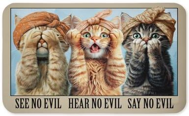 "Stupell Evil Cats Printed Anti-Fatigue Floor Mat, 30""x18"""