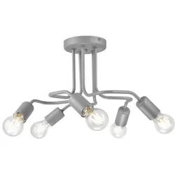 Bioledex Junges Wohnen Made in EU  Deckenleuchte im Pirouette-Design 5x E27 silber Metall