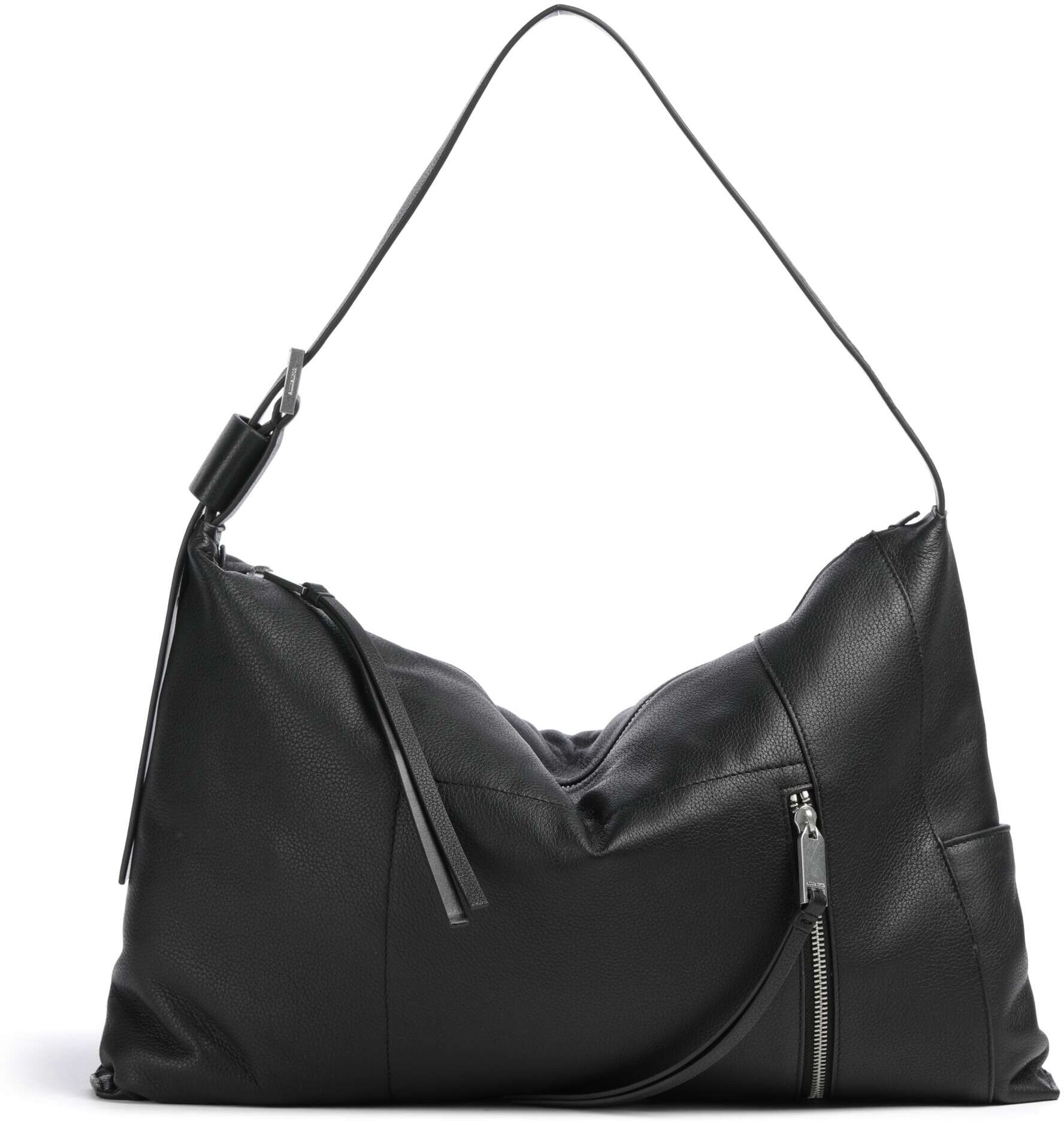 AllSaints Alba Beuteltasche aus Leder, schwarz