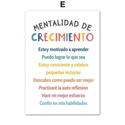 Growth Mindset Poster Therapy Office Wall Art Social Worker Decor Print growth Mindset Affirmations 19.69x27.56 In