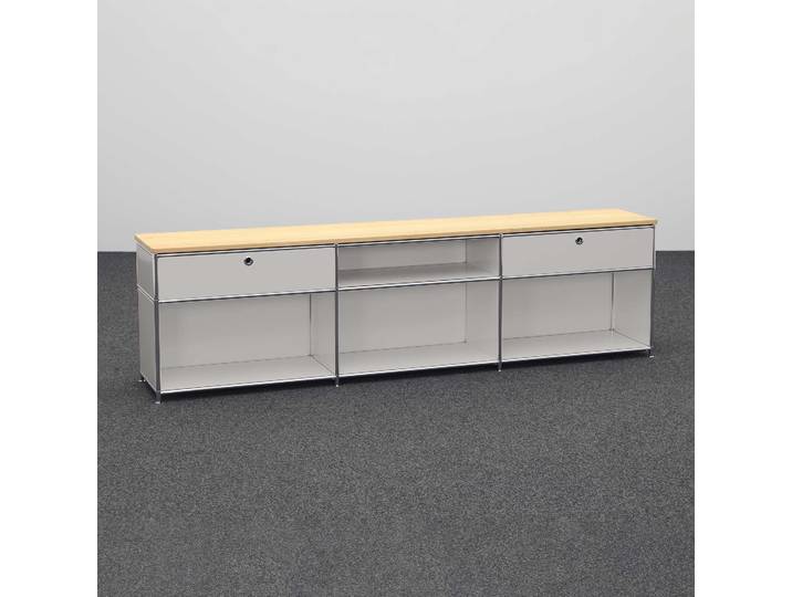 Sideboard System4 228.0 x 40.0 cm, Lichtgrau, Neu, Sideboard - Ideal für stilvolle Akzente