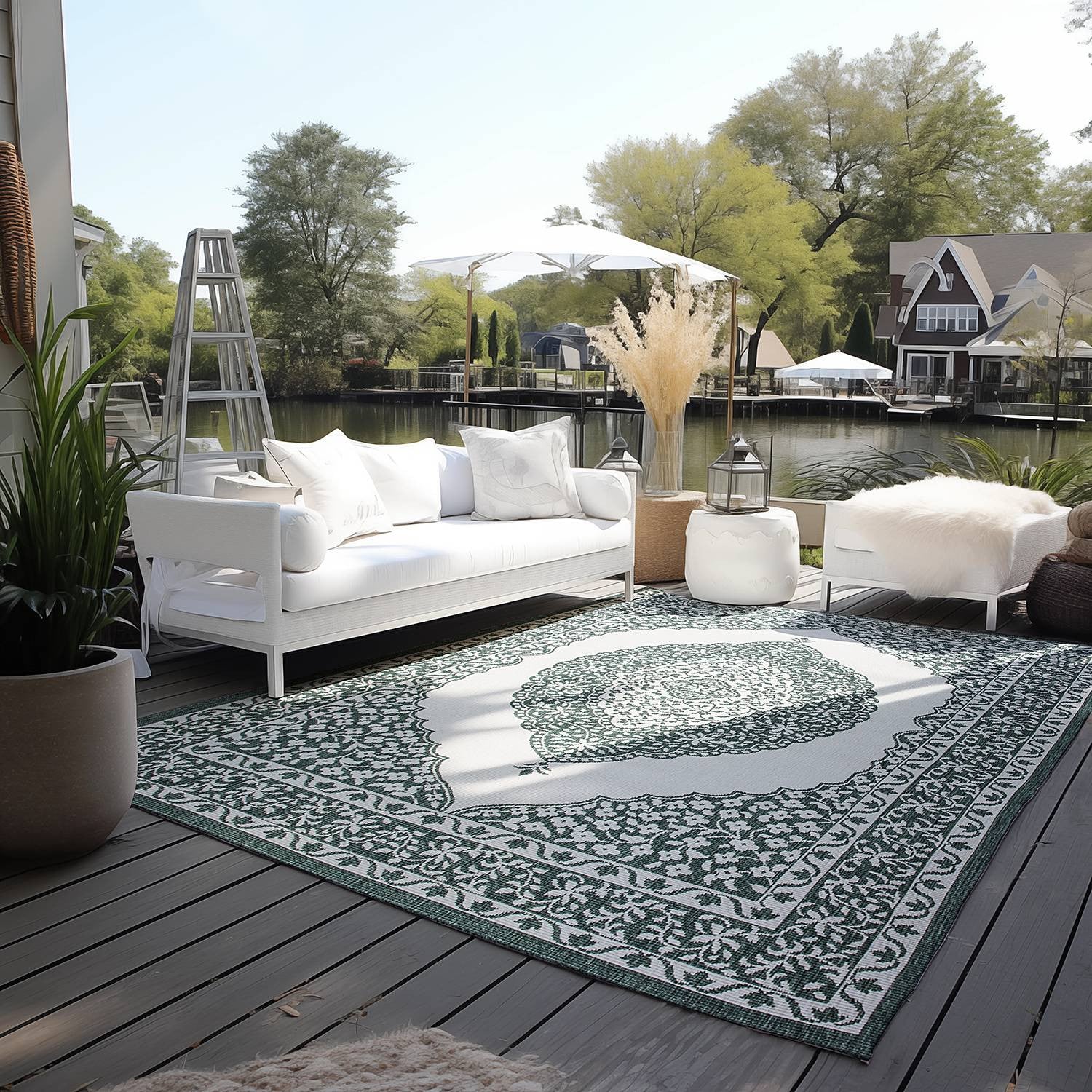 Hanse Home Collection Binnen- en buitentapijt groen, omkeerbaar, 200 x 290 cm
