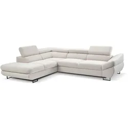 Ecksofa Fabio Stoff Grau Hellgrau