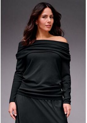 Plus Size Women's Off Shoulder Long Sleeve Sweater by Avenue in Black (Size 18)
