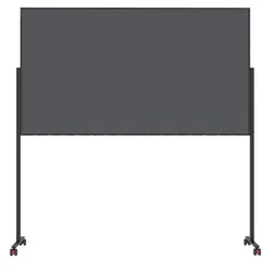 Magnetoplan Design-Whiteboard VarioPin - Zweiarmfuß mit 4 Rollen - 100x180cm (BxH)  - Rahmen Schwarz