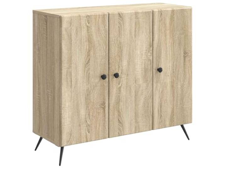 TEKGHUT Sideboard Sonoma-Eiche 89 x 34,5 x 80 cm Holzwerkstoff Buffet mit Stauraumfächern, Regalen und Türen, für Esszimmer, Flur, Wohnzimmer, Deko