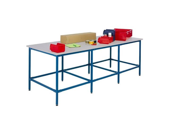 Table de travail Provost gris - 3000 x 1200 mm - 8 pieds réglables en hauteur