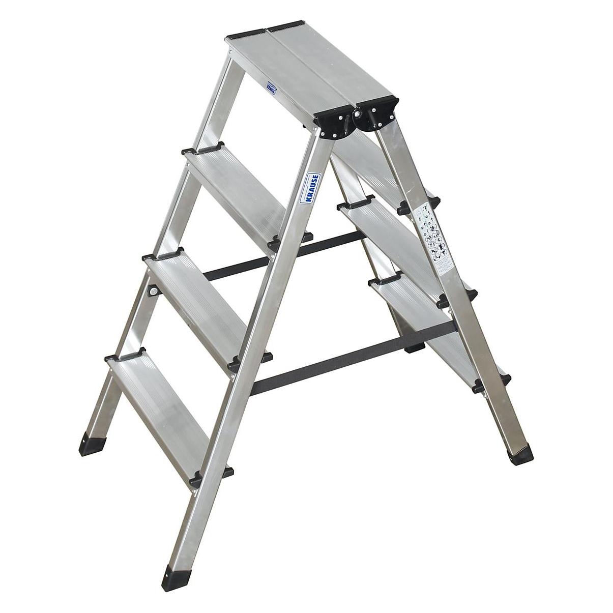 Krause Alu-Stufendoppelleiter (Stehleiter, 85 cm) (120335)