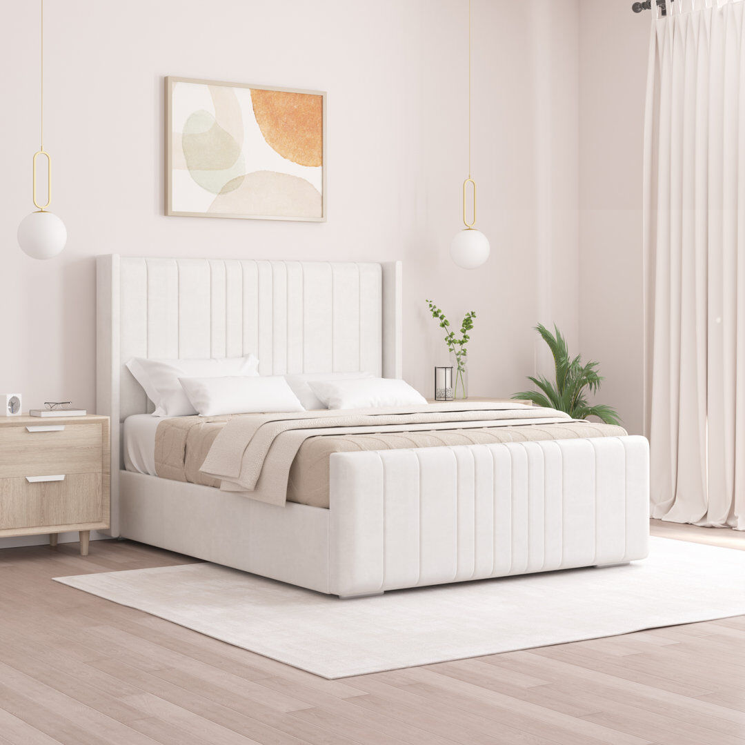Etta Avenue Denzel Upholstered Bed White Single (3')